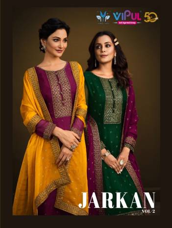 JARKAN VOL-02 BY VIPUL EMBROIDERY WORK SALWAR KAMEEZ WHOLESALER IN INDIA
